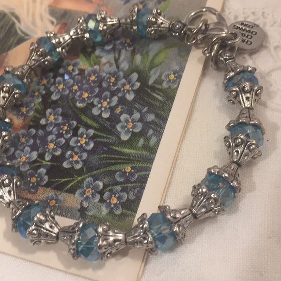 Chubby Chico Charms BlueGlass and SilverBeadedBrac - Picture 6 of 6